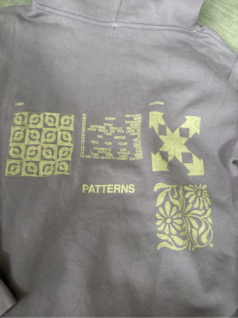 Patterns Pullover Hoodie - Gray Women's Hoodie - Picture 5 of 5